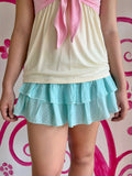 Basic smocked skirt (teal)