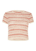 BAYLOR SS TEXTURED CREWNK - DUSTY ROSE MULTI