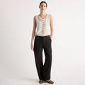 Karolina | Bekah Exposed-Pocket Cotton Pant in Size Extra Small