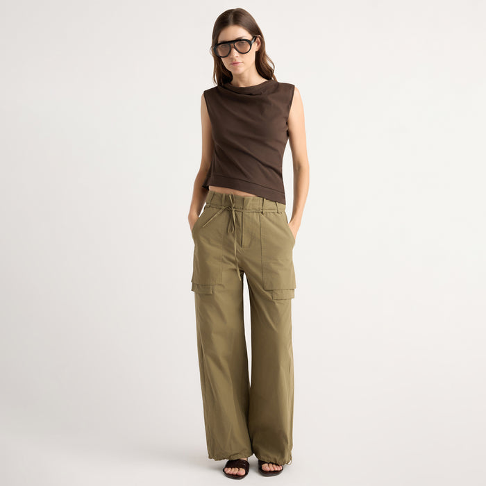 Bekah Exposed-Pocket Cotton Pant