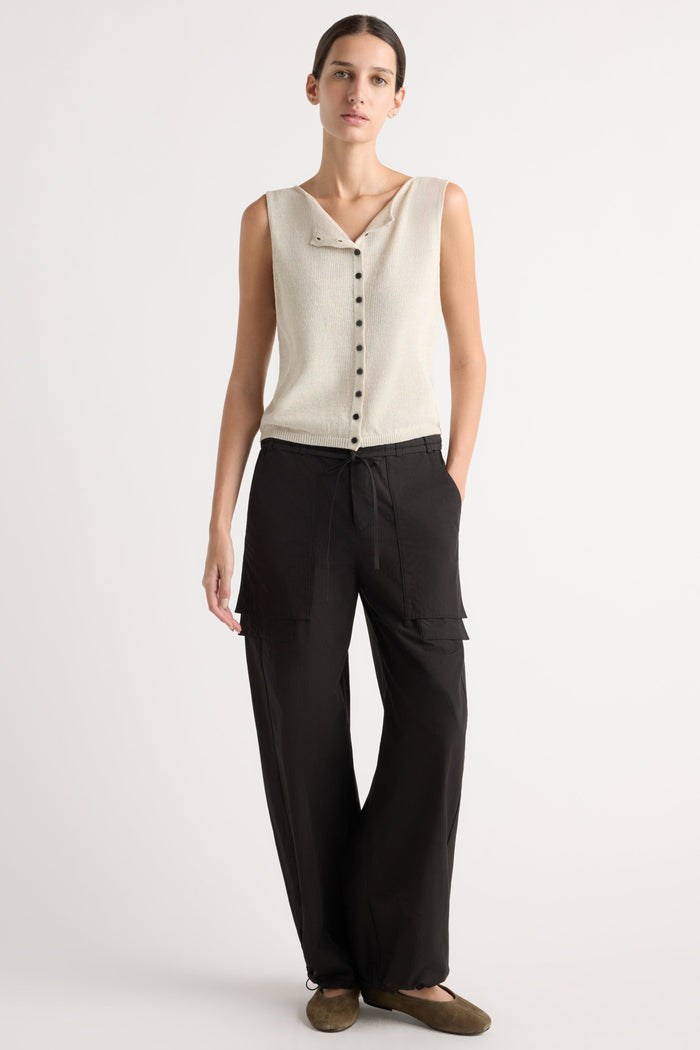 Karolina | Bekah Exposed-Pocket Cotton Pant in Size Extra Small