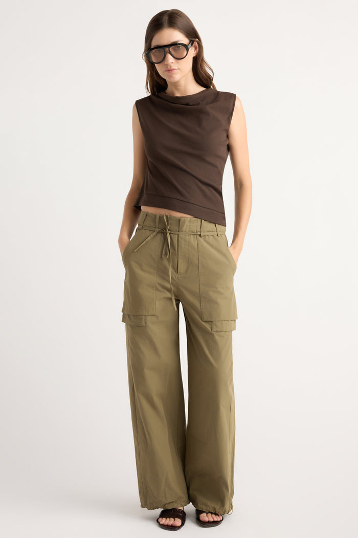 Renée | Bekah Exposed-Pocket Cotton Pant in Size Small