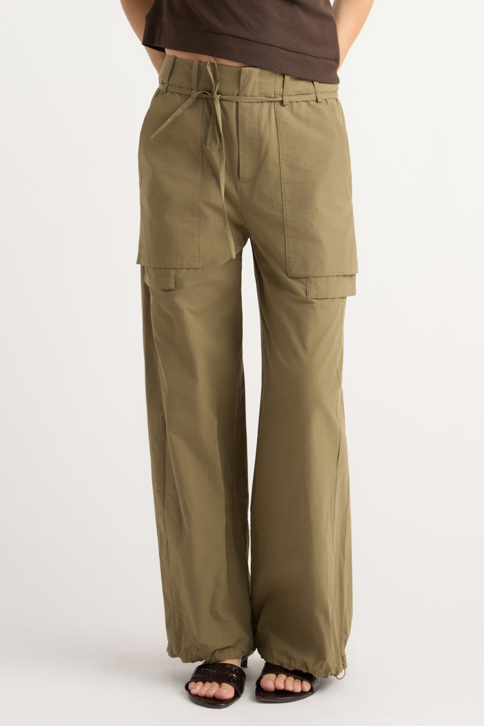 Renée | Bekah Exposed-Pocket Cotton Pant in Size Small