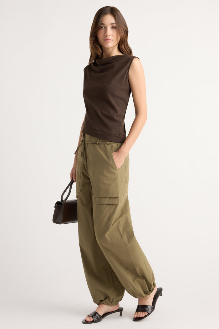Renée | Bekah Exposed-Pocket Cotton Pant in Size Small
