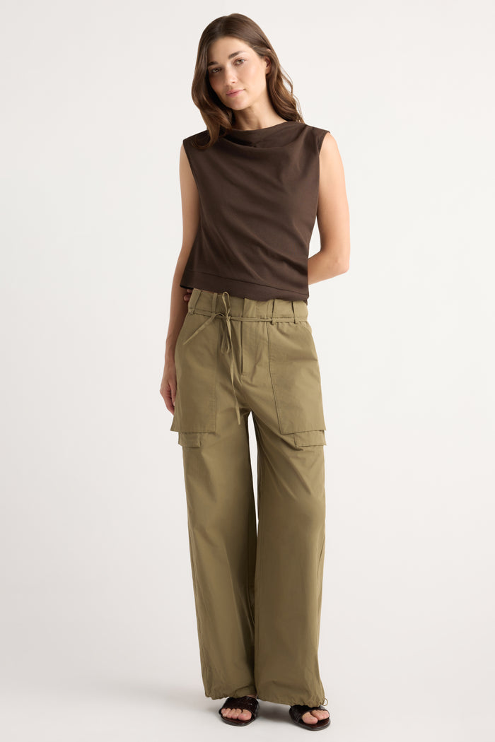Renée | Bekah Exposed-Pocket Cotton Pant in Size Small