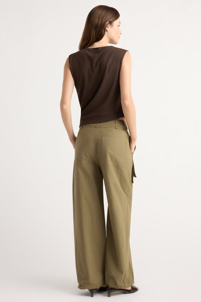 Renée | Bekah Exposed-Pocket Cotton Pant in Size Small