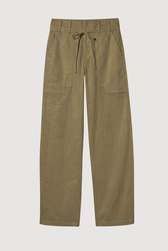 Renée | Bekah Exposed-Pocket Cotton Pant in Size Small - Flat