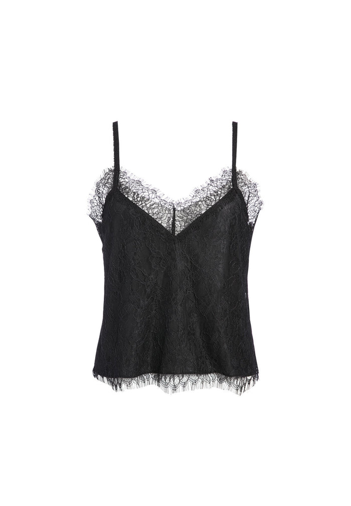 BELLA V-NECK CROPPED CAMI - BLACK