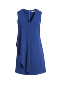 BIBI ASYMM DRAPE DRESS - INDIGO