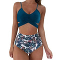 Bikini Set Women High Waisted Crisscross Wrap Design