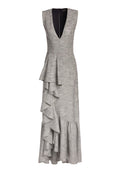 BIRCH V NK RUFFLE DRESS - BLACK/WHITE