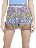 BLAINE EMBROIDERED FLARE SHORTS - DITSY BORDER