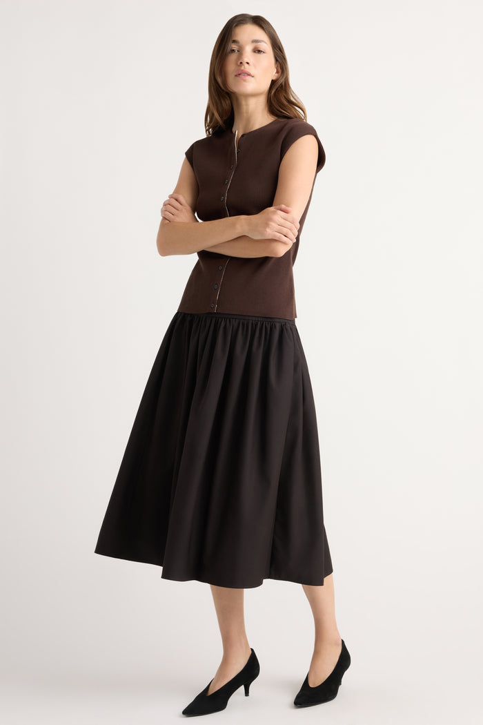 Renée | Blair Drop-Waist Suiting Skirt in Size Small