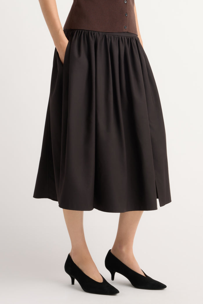 Renée | Blair Drop-Waist Suiting Skirt in Size Small