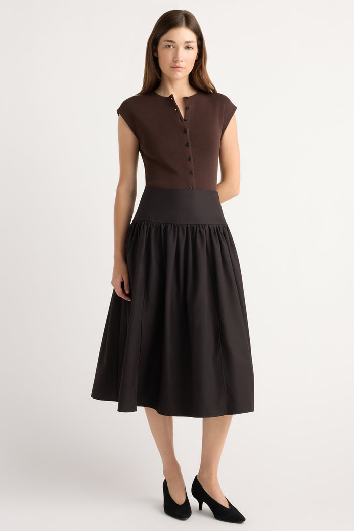 Renée | Blair Drop-Waist Suiting Skirt in Size Small