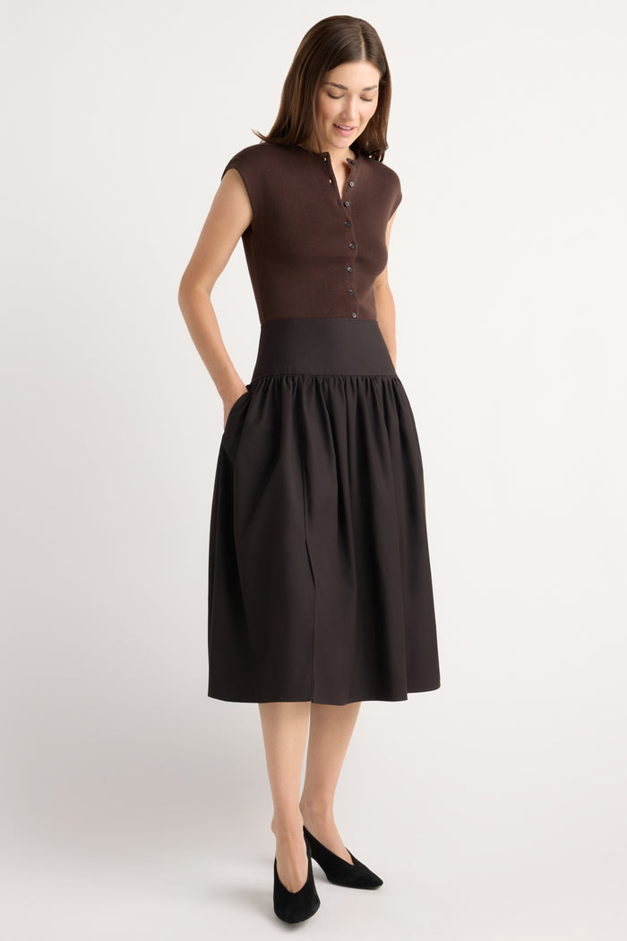 Renée | Blair Drop-Waist Suiting Skirt in Size Small