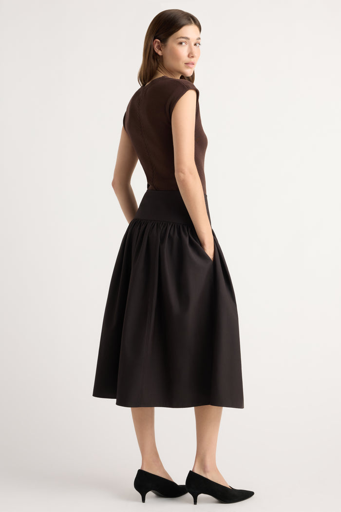 Renée | Blair Drop-Waist Suiting Skirt in Size Small