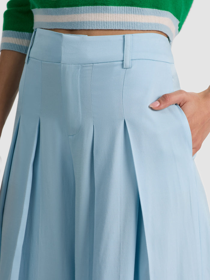 BLAIRE PLEATED PANT - CAROLINA BLUE