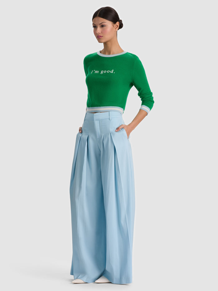 BLAIRE PLEATED PANT - CAROLINA BLUE