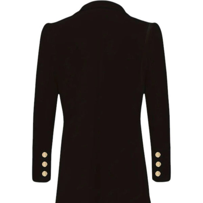 Blazer Women Double-Breasted Tailored Gold Button Formal Jacket