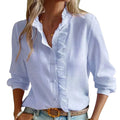 Blouse Women Striped Long Sleeve Classic Fit