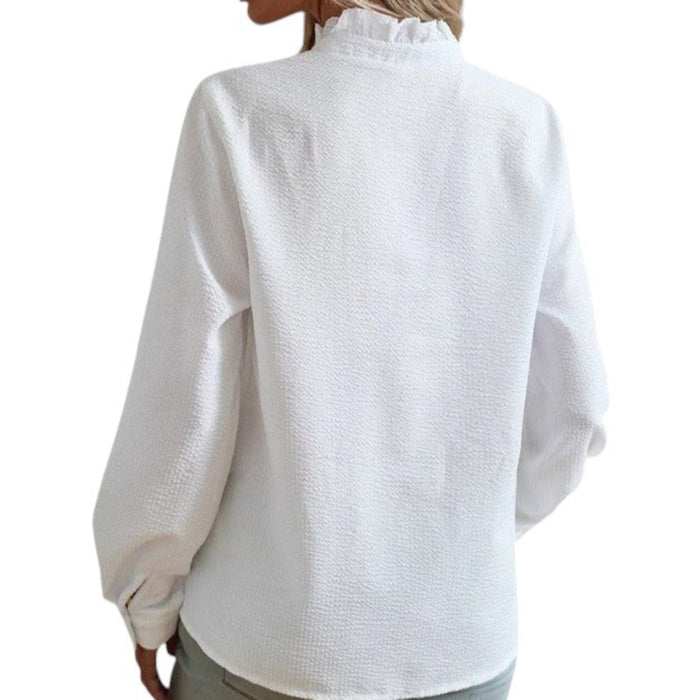 Blouse Women Striped Long Sleeve Classic Fit