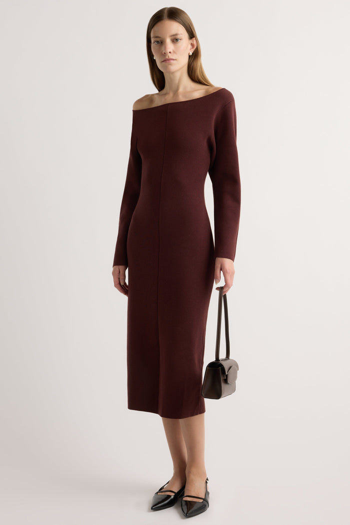Marije | Blythe Wide Boat-Neck Dress in Size Small