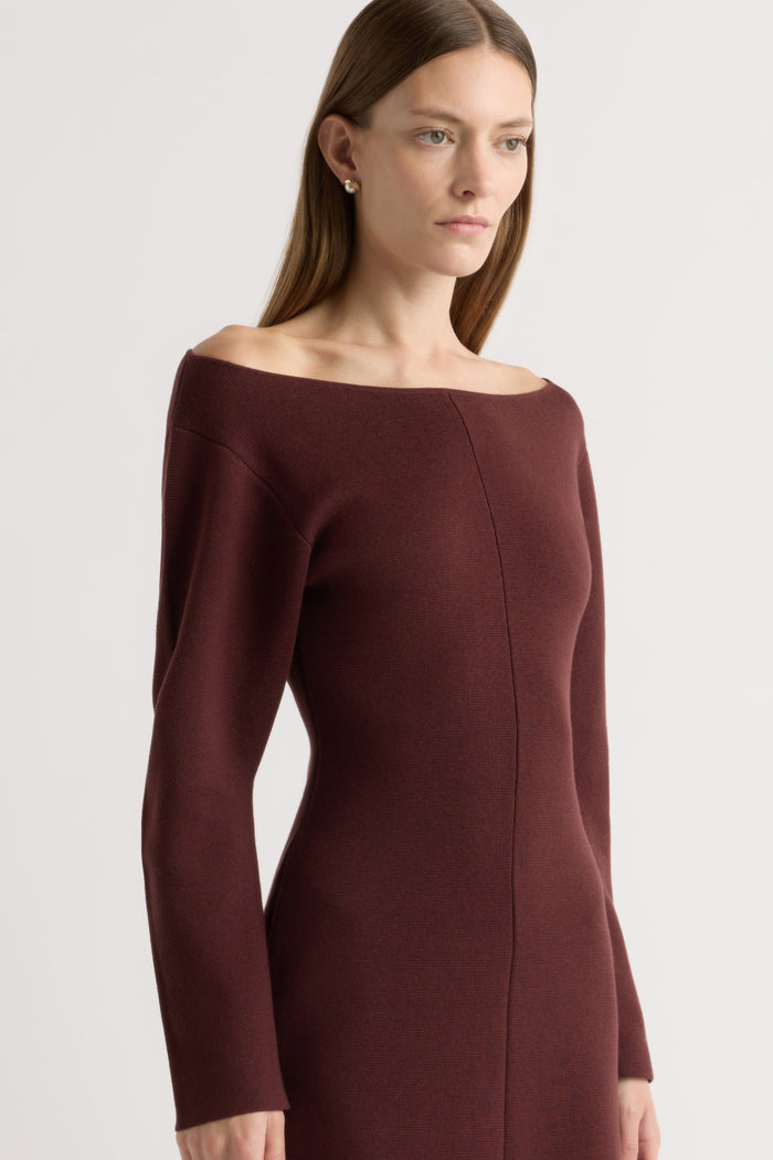 Marije | Blythe Wide Boat-Neck Dress in Size Small