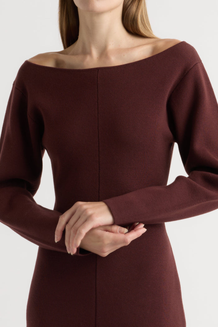 Marije | Blythe Wide Boat-Neck Dress in Size Small