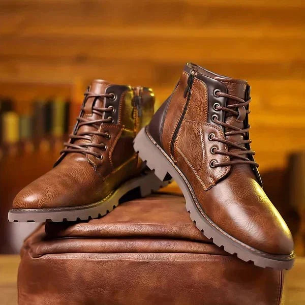 Boots Men Leather Strong Stylish