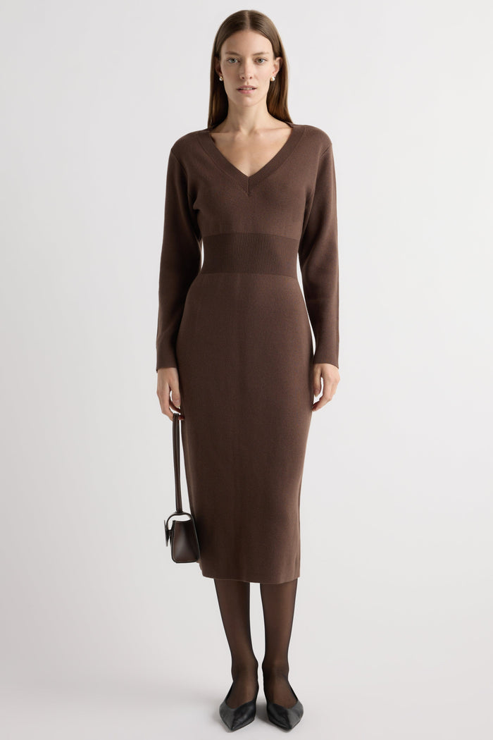 Marije | Bora Off-Shoulder V-Neck Sweater Dress in Size Small