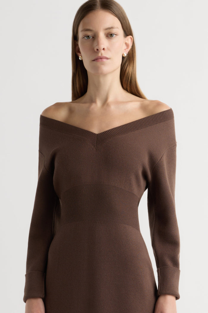 Marije | Bora Off-Shoulder V-Neck Sweater Dress in Size Small