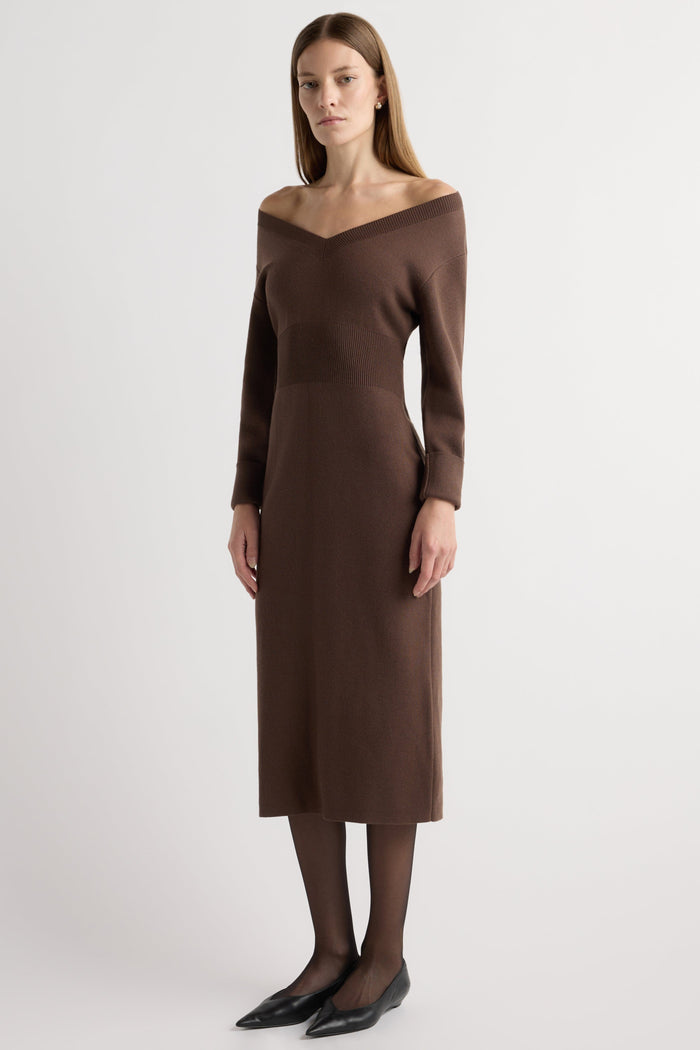 Marije | Bora Off-Shoulder V-Neck Sweater Dress in Size Small