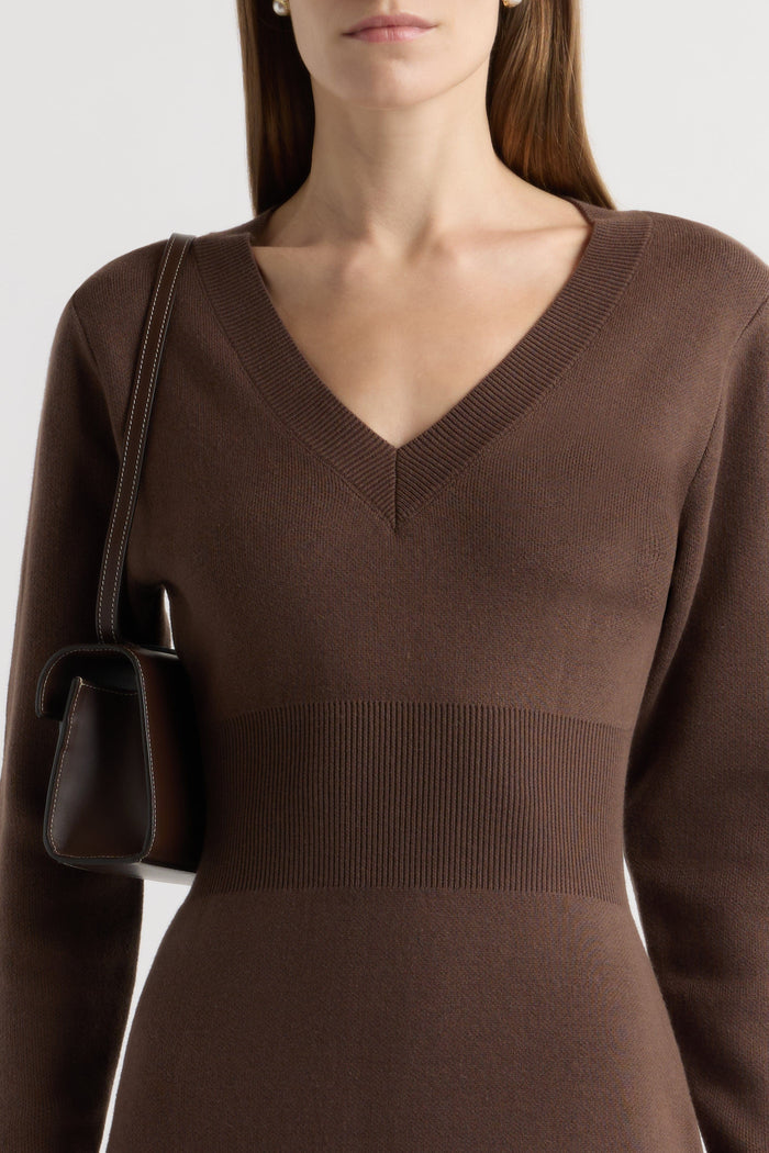 Marije | Bora Off-Shoulder V-Neck Sweater Dress in Size Small