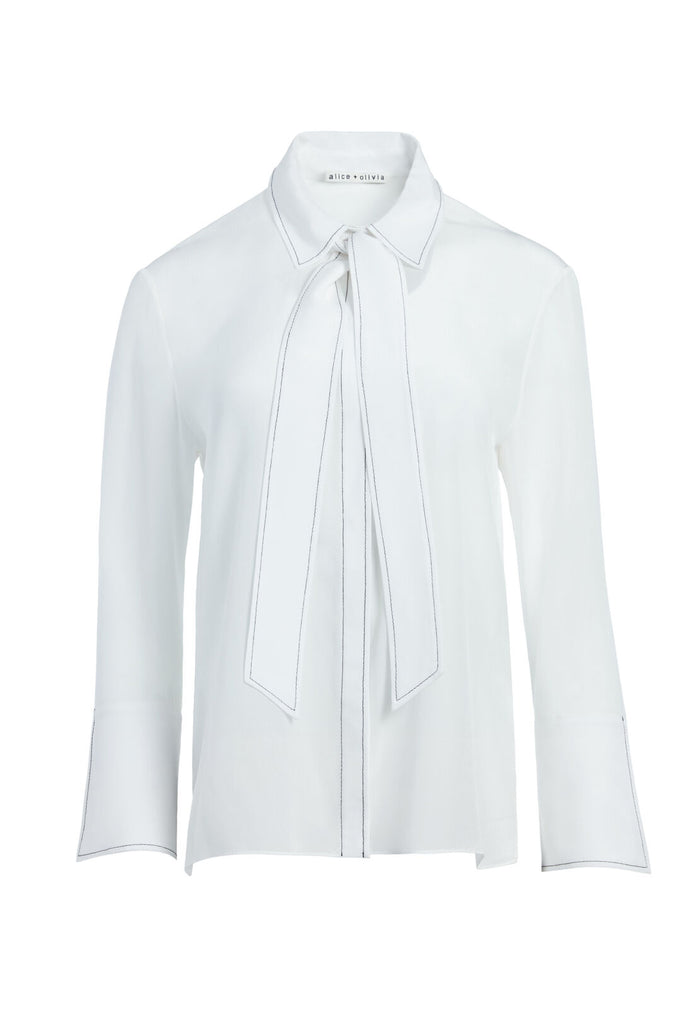 BOYD SLT SLV OVRSZD BTNDWN TIE - OFF WHITE