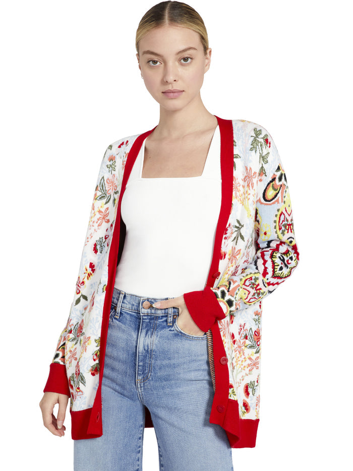 BRADFORD JACQUARD GRANDPA CARDIGAN - MULTI