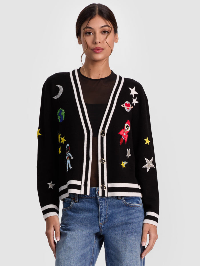 BRADLEY SPACE STACEFACE CARDIGAN - BLACK MULTI
