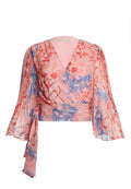 BRAY PLEAT SLV WRAP TOP - LOLA FLORAL