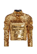 BRENNA SEQUIN CROP TOP - GOLD