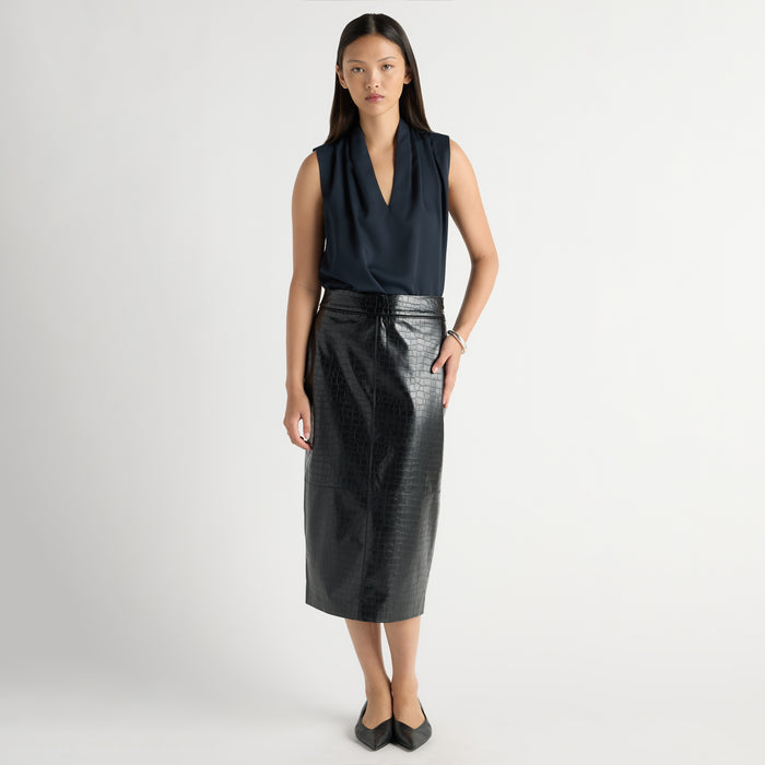 Briar Vegan Crocodile Leather Skirt