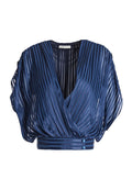 BRIELLA CROSS FT BATWING BLS - MINI STRIPE-SAPPHIRE