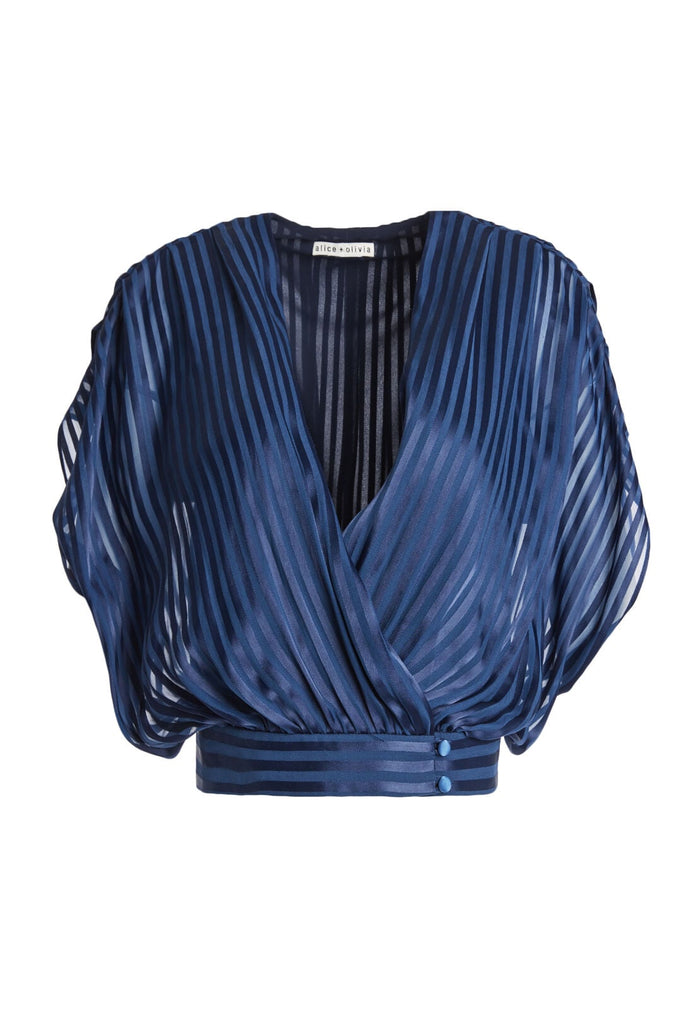 BRIELLA CROSS FT BATWING BLS - MINI STRIPE-SAPPHIRE