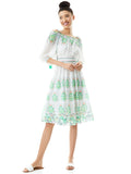CADE OFF THE SHOULDER MIDI DRESS - SUN VALLEY TRELLIS MULTI