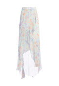 CAILY RUFFLED MOCK WRAP SKIRT - WATER PETAL VENUS BLUE/MULTI