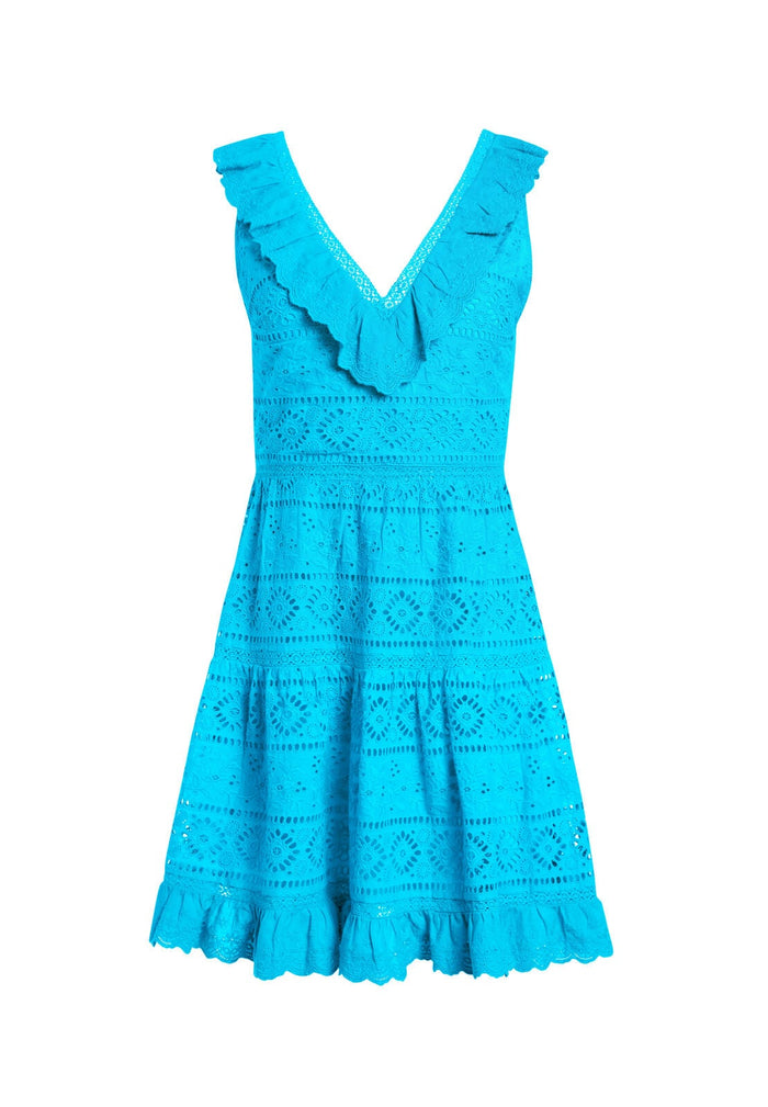 CANTARA DBL RUFFLE NK TIER DRE - MARINE BLUE
