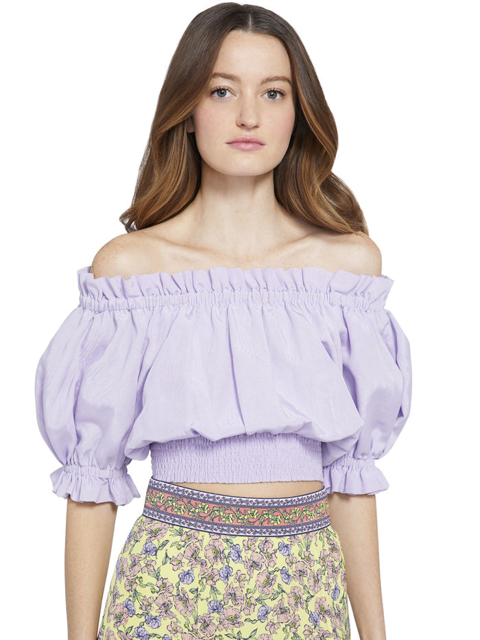 CAPRINA OFF THE SHOULDER CROP TOP - LAVENDER