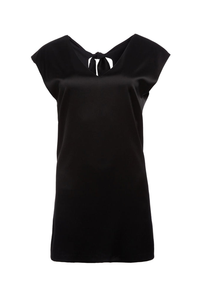 CARITA TIE BK SHIFT DRESS - BLACK