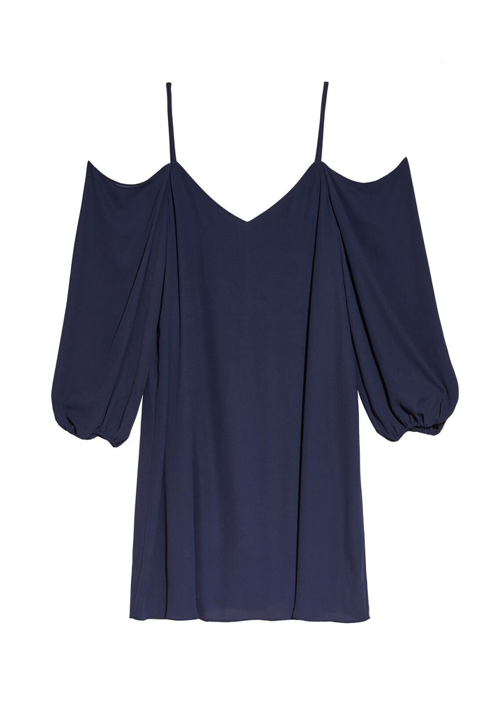 CARLI CLD SHLDR BLSNSLV FLR DS - SAPPHIRE