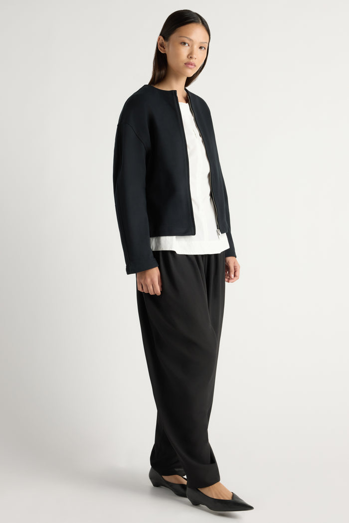 May-Li | Carter French Terry Boat-Neck Jacket in Size Small