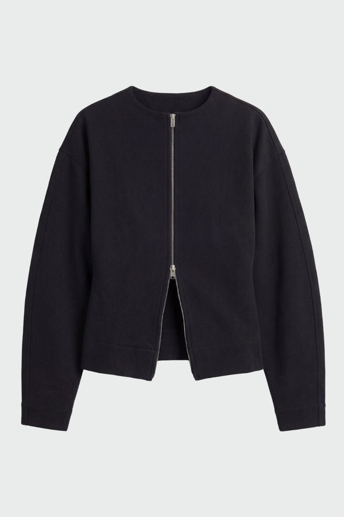 May-Li | Carter French Terry Boat-Neck Jacket in Size Small - Flat